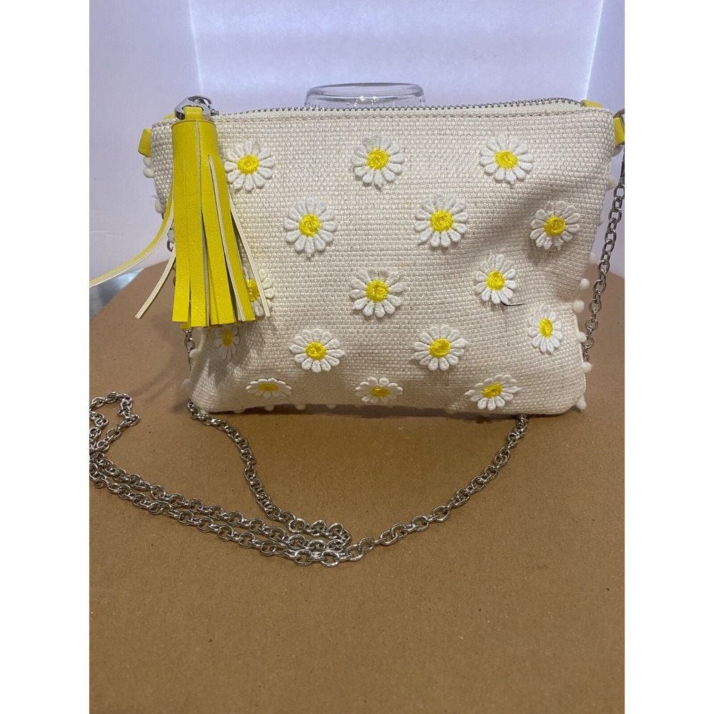 Nila Anthony Daisy Embellished Tassel Zipper Pull Clutch